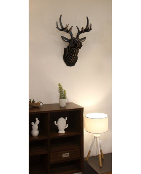 Deer head wood wall decoration