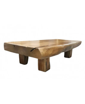 Mesa de centro de madera de teca natural maciza