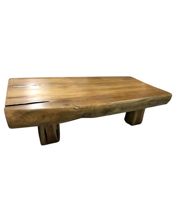 Mesa de centro de madera de teca natural maciza