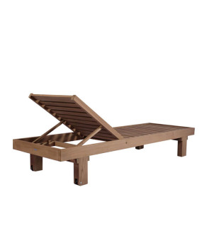 Tanjung Teak wood sun loungers with wheels - Sunbeds - Cactus Home Decor