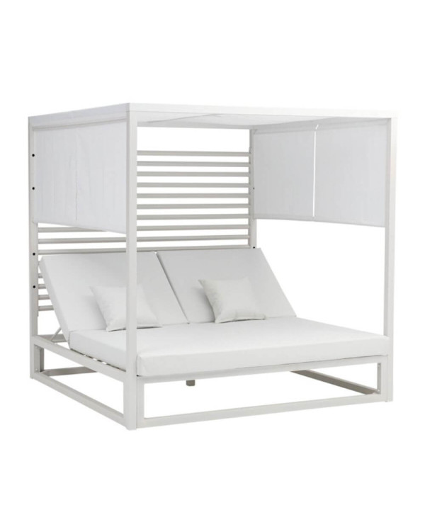 Outdoor Aluminium Double Day Bed with added sun shade panel