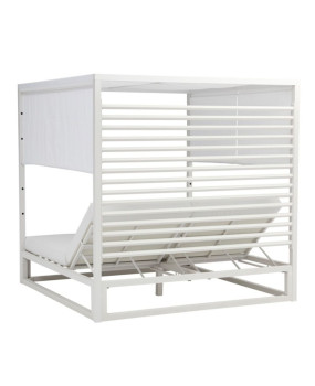 Outdoor Aluminium Double Day Bed with added sun shade panel