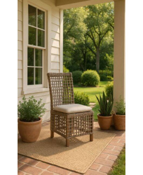 Silla de Comedor de Caña Tejida y Caoba - Sillas de comedor - Cactus Home Decor