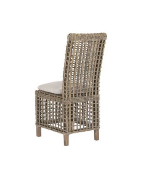 Mahogany and Woven Rattan Dining Chair - Dining chairs - Cactus Home Decor