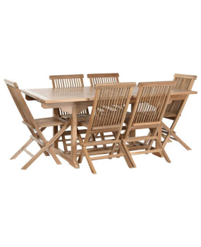 Set de Comedor Exterior de Teca Extensible de 9 Piezas - Juego de Comedor - Cactus Home Decor