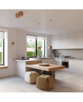 Woody Natural Wood Geometric Wall Lamp - Wall Lamp - Cactus Home Decor