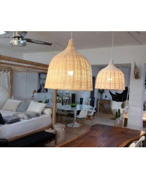 Natural bamboo pendant lamp